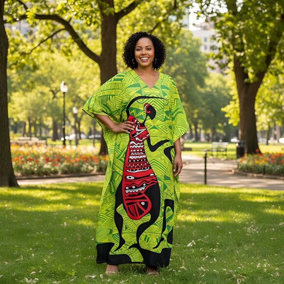 Gypsie Blu | Dresses | Gypsie Blu Lady Tribal Printed Polyester Kaftan ...